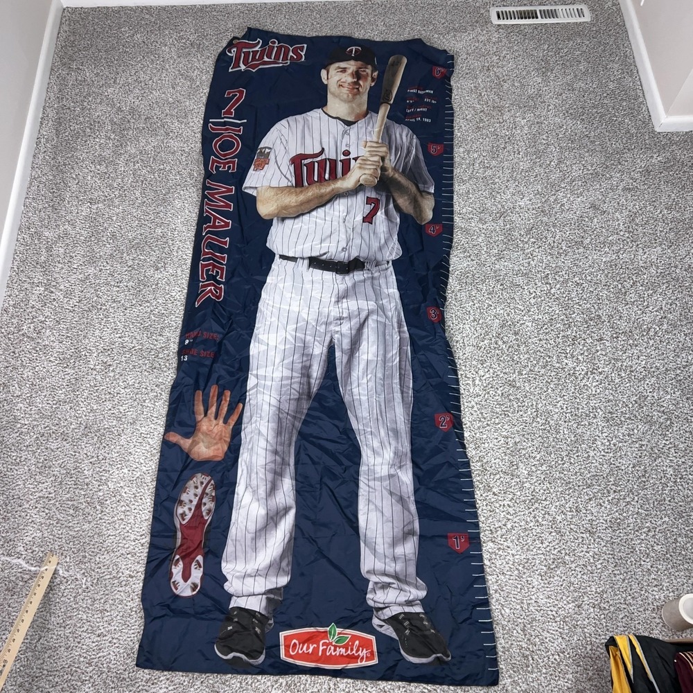 Minnesota Twins Banner One Size Blue MLB Baseball Life Size Joe Mauer Sports